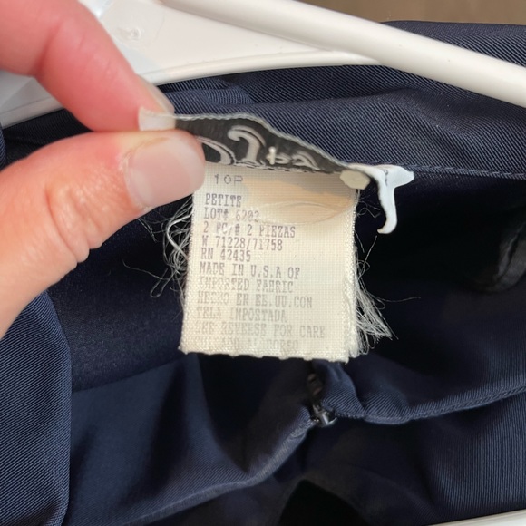 Vintage 1980s Dawn Joy 2 Piece Set Knee Length Navy Blue Size Medium - Picture 13 of 13